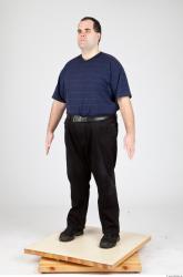 Whole Body Man White Casual Overweight Studio photo references